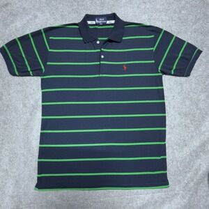 Polo Ralph Lauren Mens Striped Polo Shirt Navy Blue Green Red Pony Logo